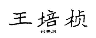 袁強王培楨楷書個性簽名怎么寫