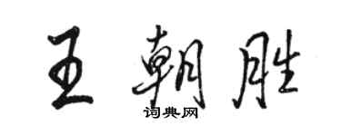 駱恆光王朝勝行書個性簽名怎么寫