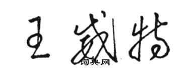 駱恆光王威特草書個性簽名怎么寫