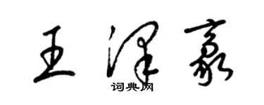 梁錦英王澤豪草書個性簽名怎么寫