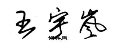 朱錫榮王宇嵐草書個性簽名怎么寫