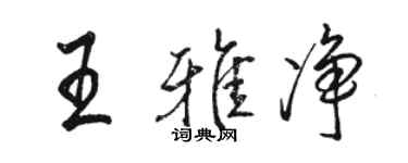駱恆光王雅淨行書個性簽名怎么寫