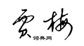 梁錦英賈梅草書個性簽名怎么寫