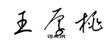 梁錦英王厚桃草書個性簽名怎么寫