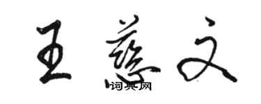 駱恆光王慈文行書個性簽名怎么寫
