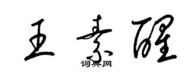 梁錦英王素醒草書個性簽名怎么寫