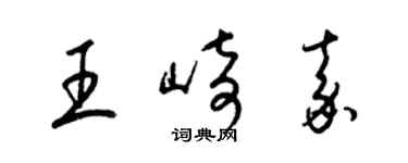 梁錦英王崎嘉草書個性簽名怎么寫