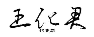 曾慶福王化君草書個性簽名怎么寫