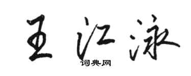 駱恆光王江泳行書個性簽名怎么寫
