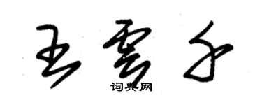 朱錫榮王雲千草書個性簽名怎么寫