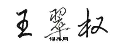 駱恆光王翠權行書個性簽名怎么寫