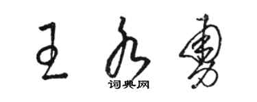 駱恆光王水勇草書個性簽名怎么寫