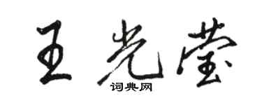 駱恆光王光瑩行書個性簽名怎么寫