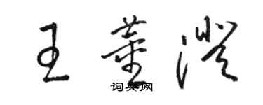 駱恆光王董澄草書個性簽名怎么寫