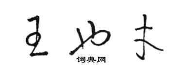 駱恆光王也才草書個性簽名怎么寫