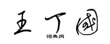 梁錦英王丁國草書個性簽名怎么寫