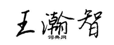 王正良王瀚智行書個性簽名怎么寫