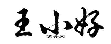 胡問遂王小好行書個性簽名怎么寫