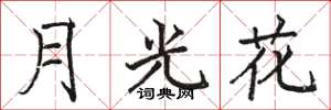 駱恆光月光花楷書怎么寫