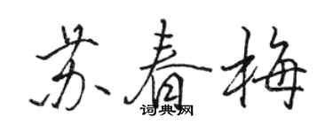 駱恆光蘇春梅行書個性簽名怎么寫