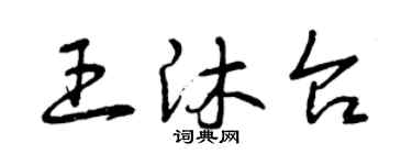 曾慶福王沐台草書個性簽名怎么寫