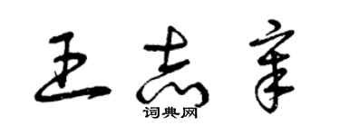 曾慶福王志章草書個性簽名怎么寫