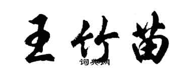 胡問遂王竹苗行書個性簽名怎么寫