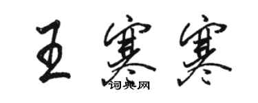 駱恆光王寒寒行書個性簽名怎么寫