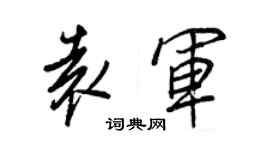 王正良袁軍行書個性簽名怎么寫