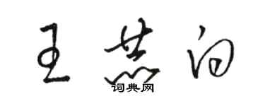 駱恆光王赫白草書個性簽名怎么寫