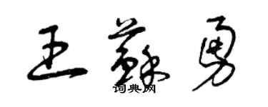 曾慶福王蘇勇草書個性簽名怎么寫