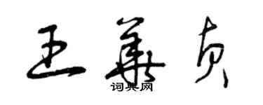 曾慶福王華貞草書個性簽名怎么寫