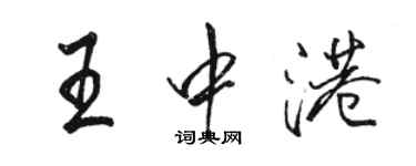 駱恆光王中港行書個性簽名怎么寫