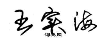 朱錫榮王實海草書個性簽名怎么寫