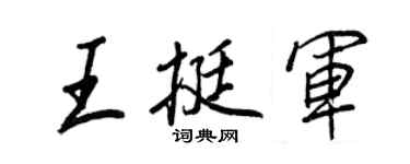 王正良王挺軍行書個性簽名怎么寫