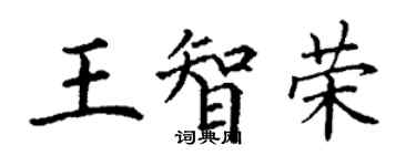 丁謙王智榮楷書個性簽名怎么寫