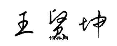 梁錦英王賢坤草書個性簽名怎么寫