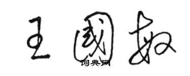 駱恆光王國敏草書個性簽名怎么寫