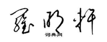 梁錦英羅明軒草書個性簽名怎么寫