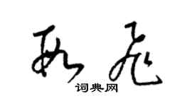 梁錦英段飛草書個性簽名怎么寫