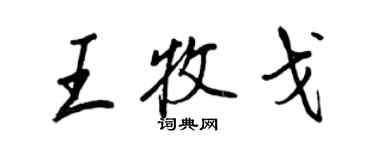 王正良王牧戈行書個性簽名怎么寫