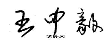 朱錫榮王中毅草書個性簽名怎么寫
