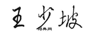 駱恆光王少坡行書個性簽名怎么寫