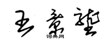 朱錫榮王景壟草書個性簽名怎么寫