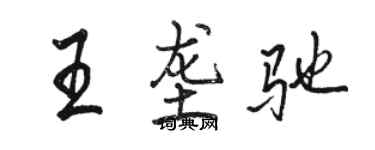 駱恆光王壟馳行書個性簽名怎么寫