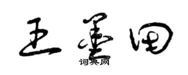 曾慶福王墨田草書個性簽名怎么寫