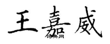 丁謙王嘉威楷書個性簽名怎么寫