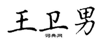 丁謙王衛男楷書個性簽名怎么寫
