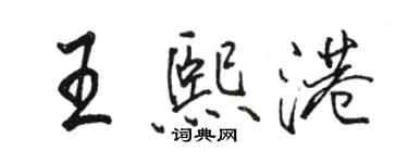 駱恆光王熙港行書個性簽名怎么寫