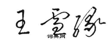 駱恆光王雪緣草書個性簽名怎么寫